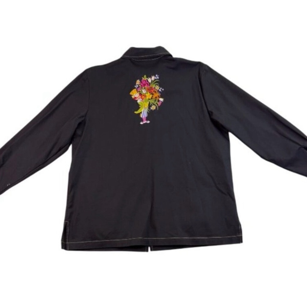 Bob Mackie Wearable Art Black Embroidered Fairy Parade of the Flowers Jacket S - Picture 11 of 16